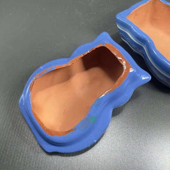 Mexican Pottery RedWare Trinket Dish Jewelry Holder Container Owl Pig Shaped VTG - Picture 10 of 12